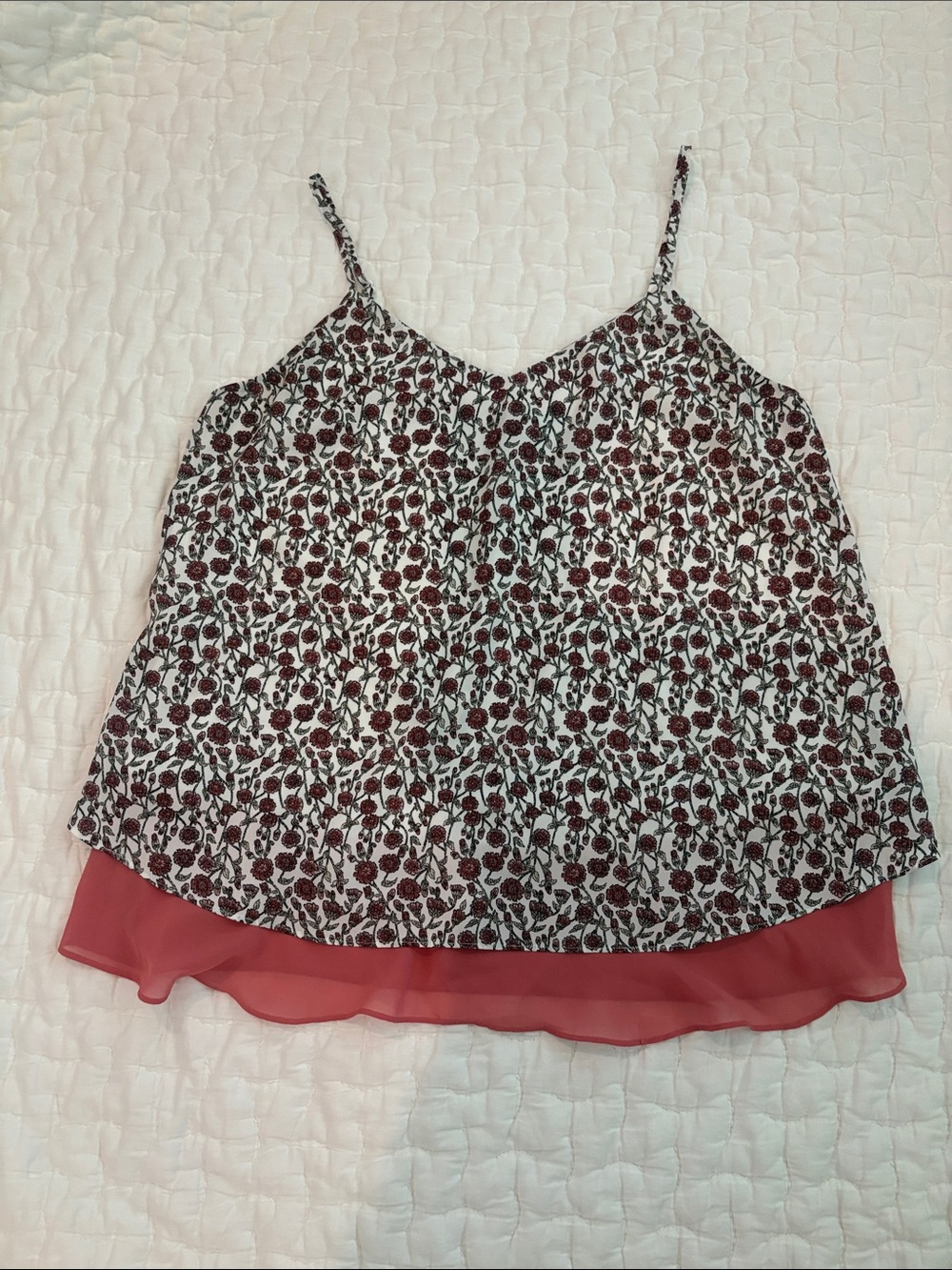 LOFT Floral Layered Chiffon Cami